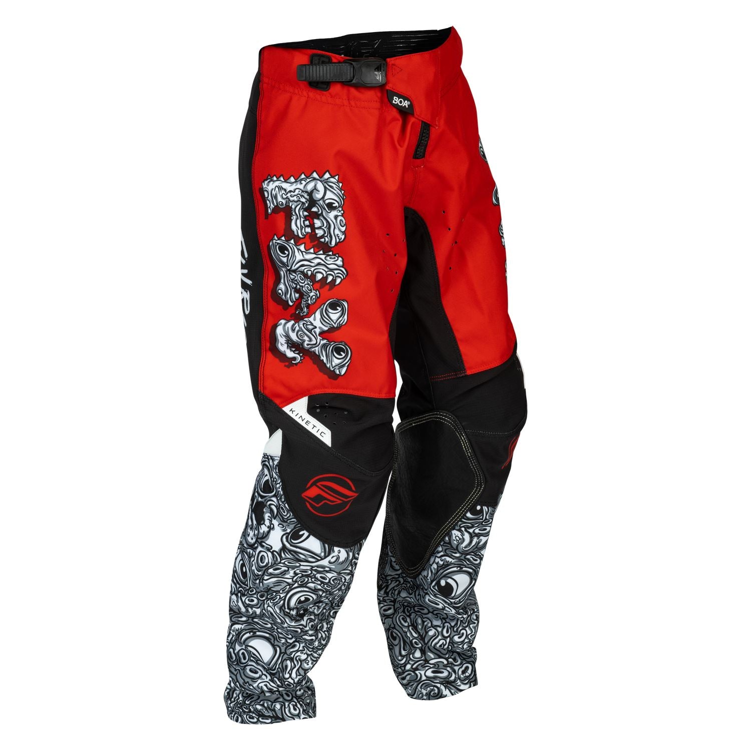 Fly Racing 2026 Motocross Pants Kinetic Mutant Youth Red White Black